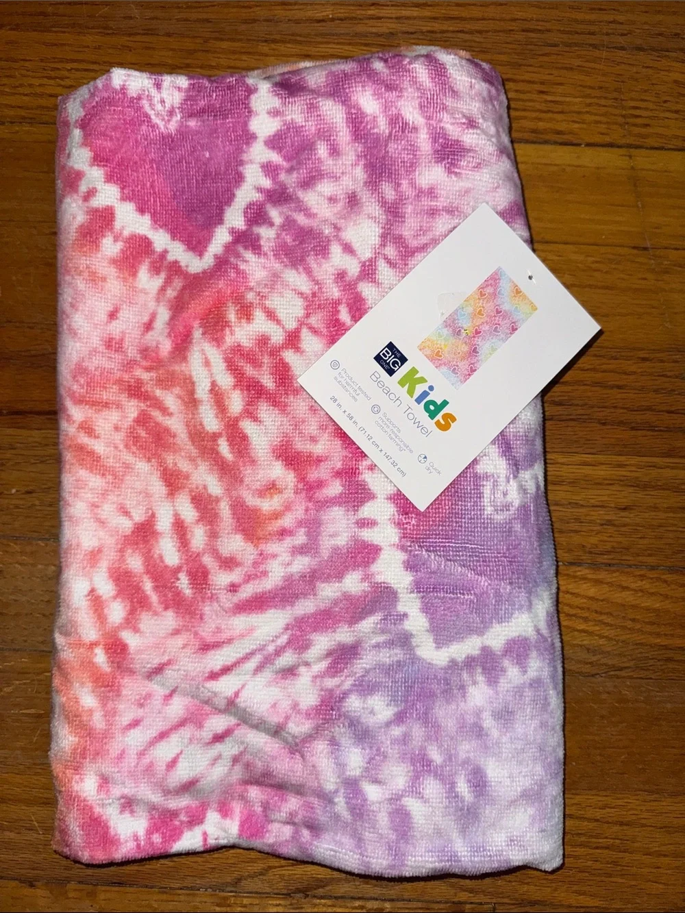 The Big One - Kids Tie-Dye Beach Towel NWT